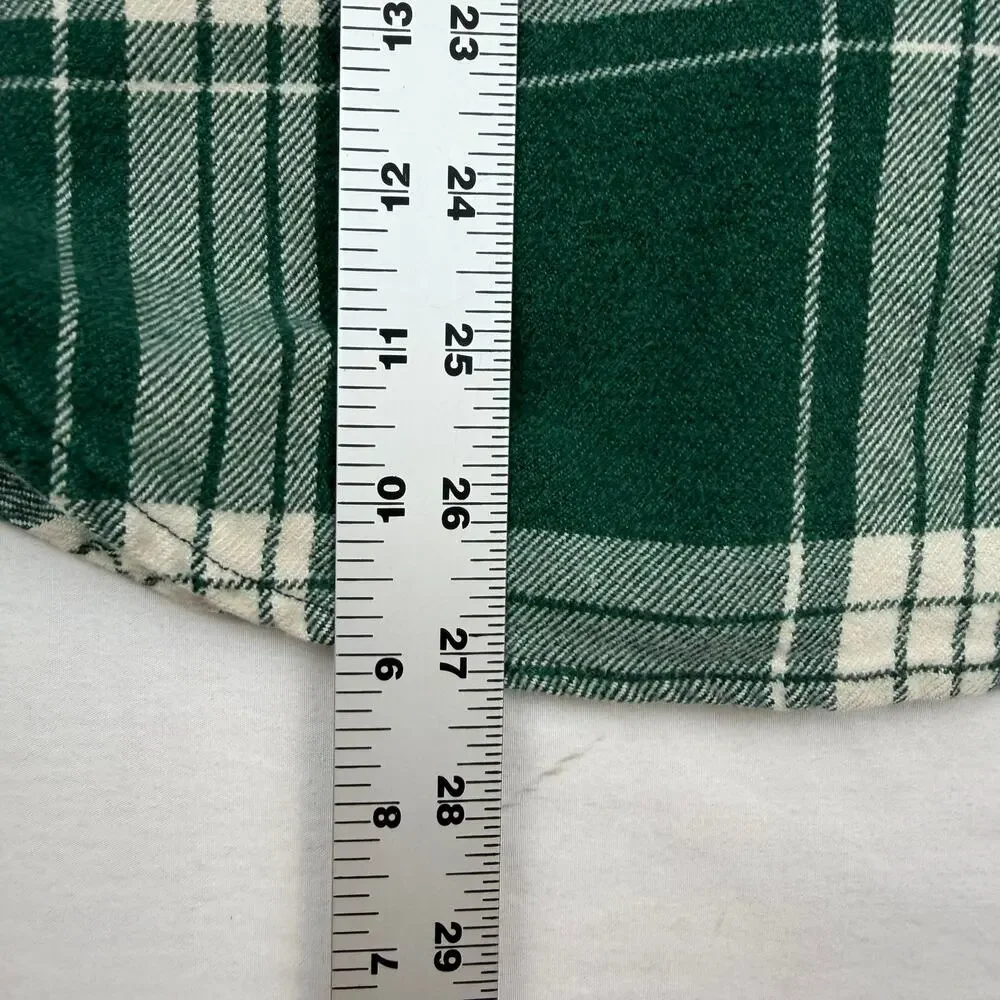 The North Face Green Plaid Flannel Shirt Mens M
